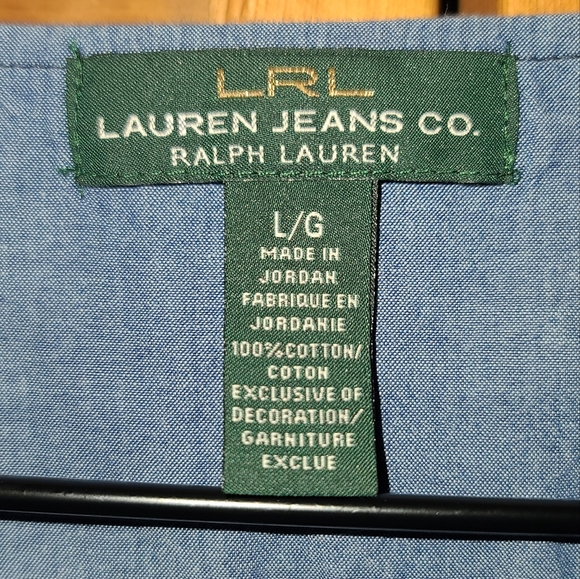 Ralph Lauren Cotton Henley Shirt Size L - Picture 2 of 5